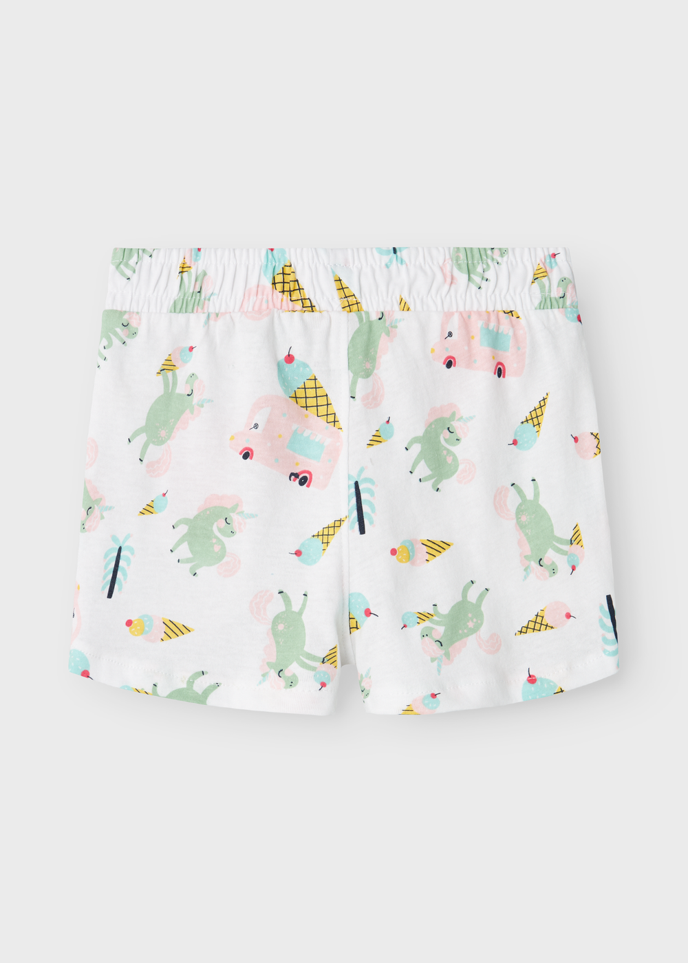 Name It Girls White Multicolour Print Shorts (9mths-5yrs) - 9-12M Image 2