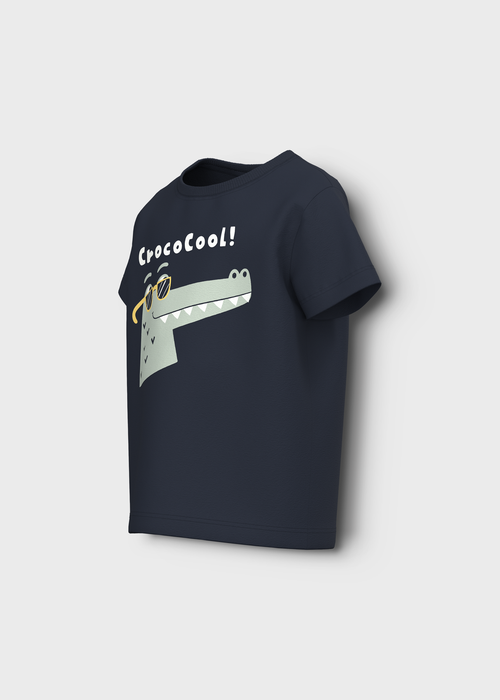 Name It Boys Navy Croco Cool Loose T-Shirt (9mths-12yrs) - 1-1.5 Yrs Image 3