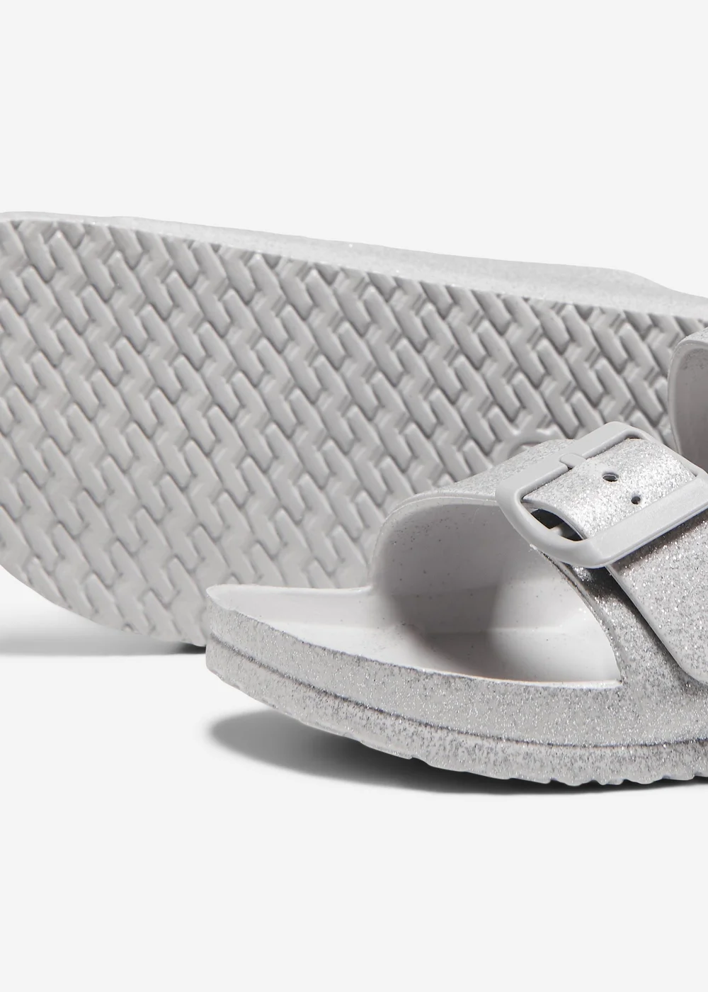 ONLY Silver Glitter Eva Sandals - Size 3 Image 4