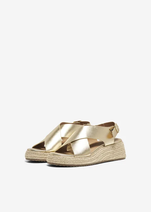 ONLY Gold Cross Strap PU Sandals - 7 Image 2