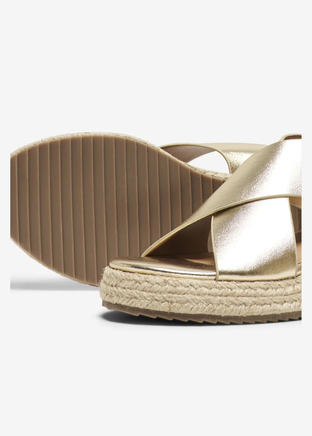 ONLY Gold Cross Strap PU Sandals - 7 Image 3