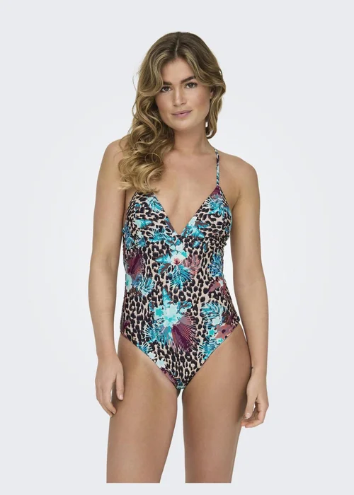 ONLY Leopard Print Brittany Swimsuit - L Image 4