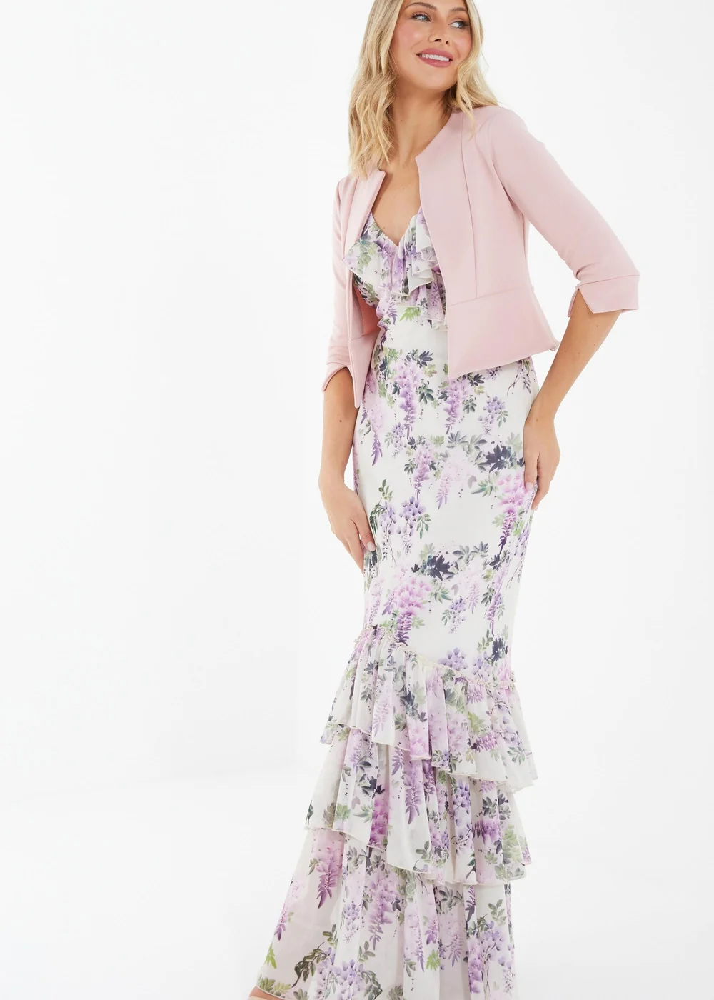Quiz Pink Split Sleeve Crop Jacket - 6 Image 3