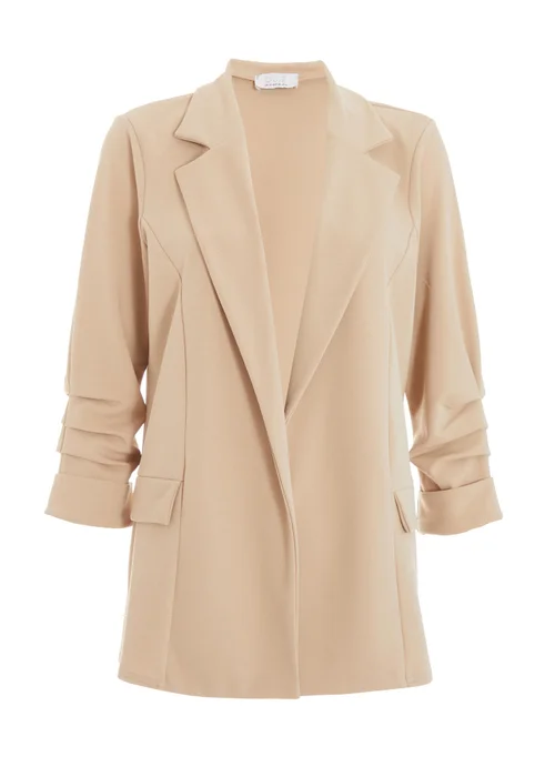 Quiz Stone Ruched Sleeve Blazer - 6 Image 4