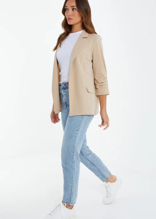 Quiz Stone Ruched Sleeve Blazer - 6 Image 3