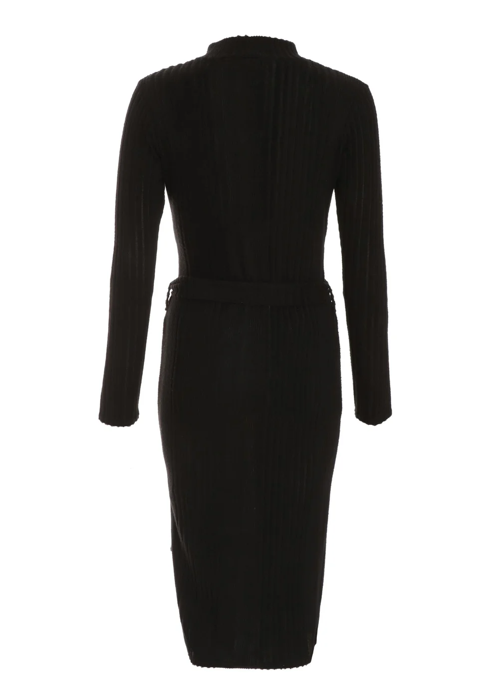 Quiz Black Knitted Long Sleeve Midi Dress - 6 Image 5