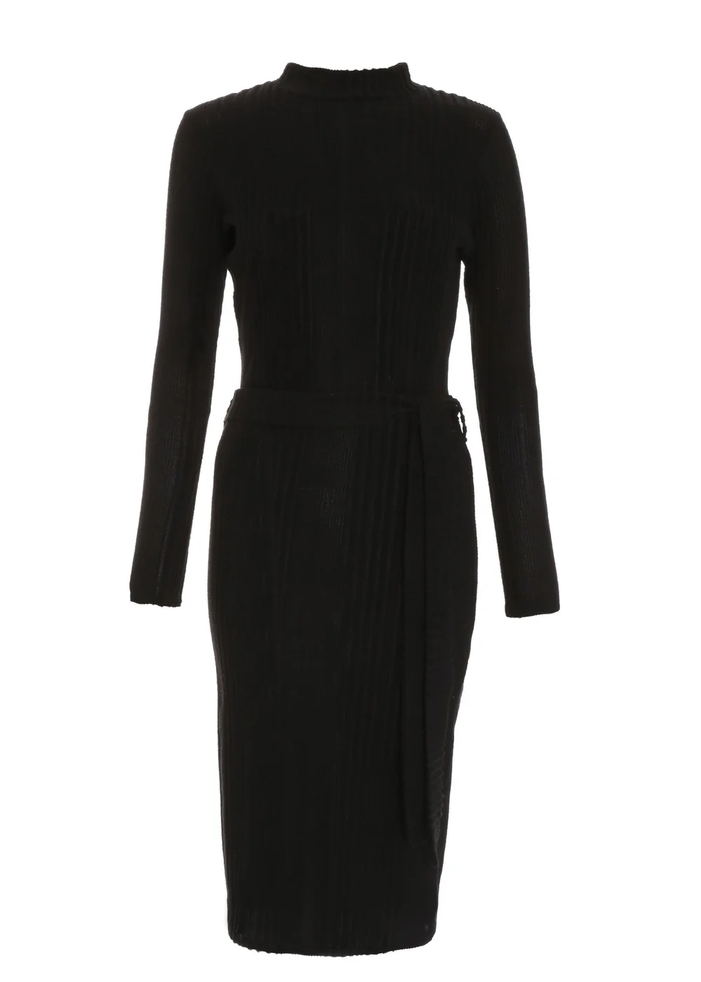 Quiz Black Knitted Long Sleeve Midi Dress - 6 Image 4