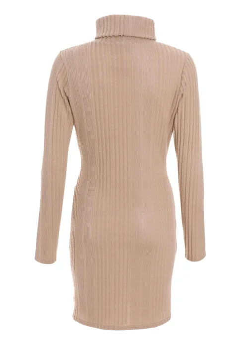 Quiz Stone Knitted High Neck Bodycon Mini Dress - 8 Image 5