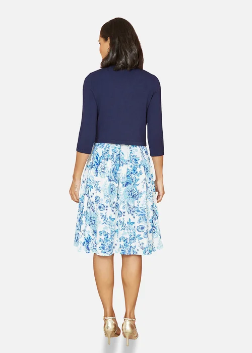 Yumi Navy Knitted Curved Bolero - L Image 4