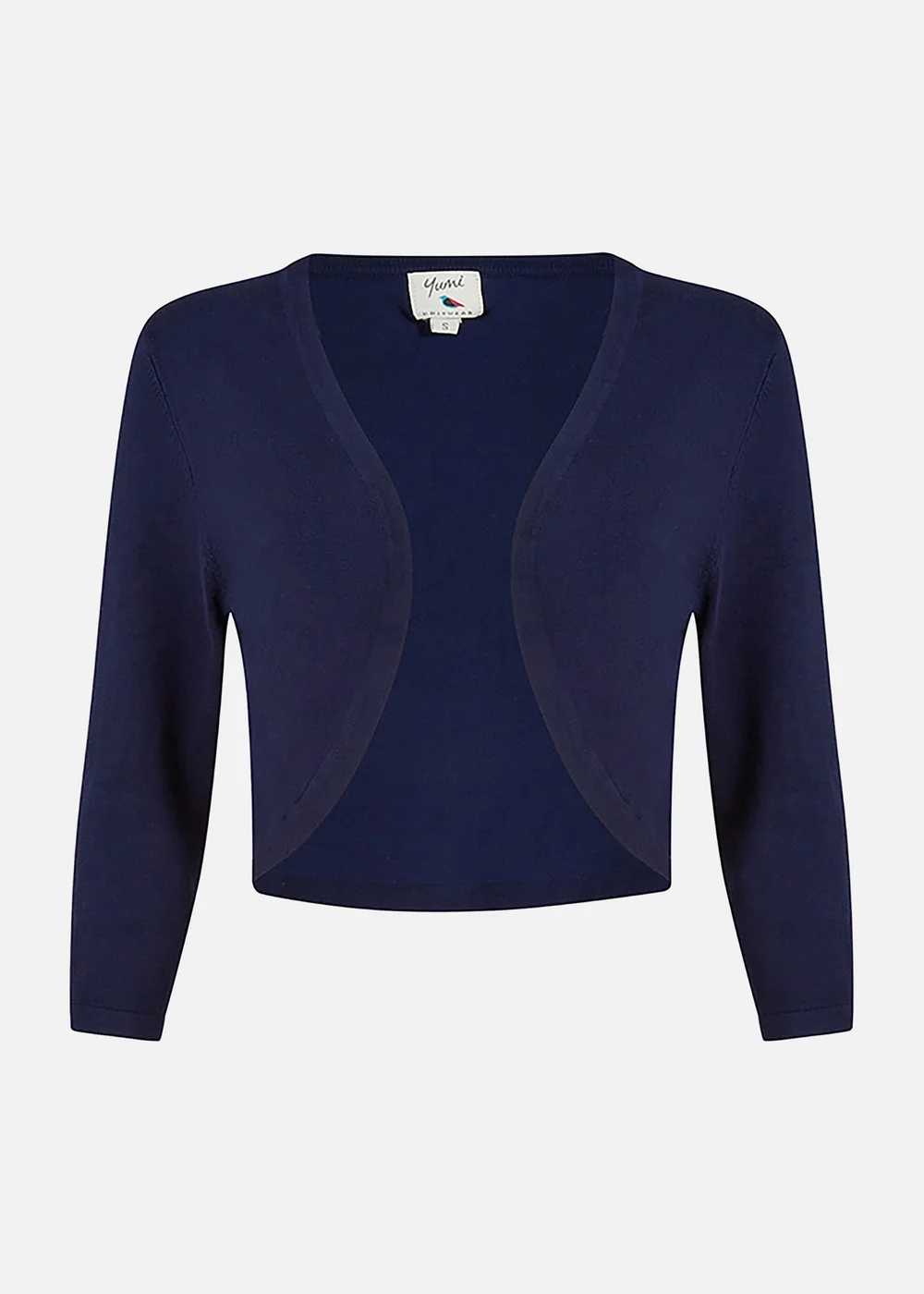 Yumi Navy Knitted Curved Bolero - L Image 3