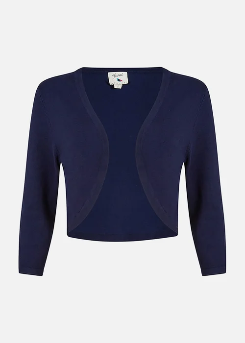 Yumi Navy Knitted Curved Bolero - L Image 3