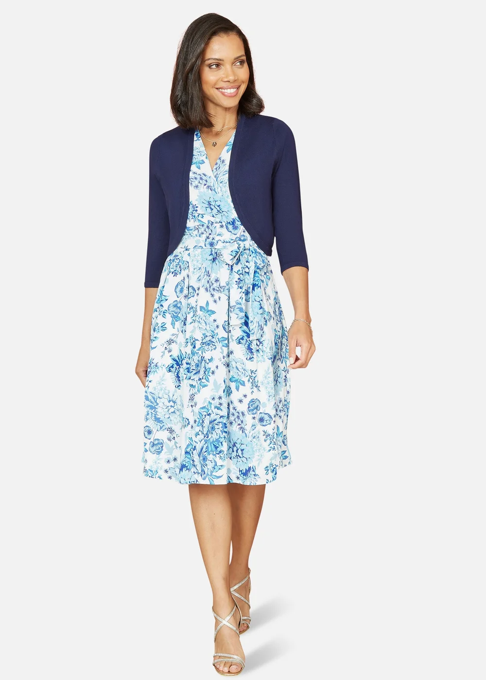 Yumi Navy Knitted Curved Bolero - L Image 1