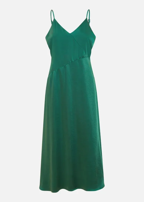 Yumi Green Satin Strappy Midi Dress - 8 Image 2