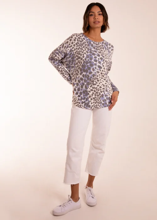 Blue Vanilla Blue Leopard Soft Jumper - S/M Image 3