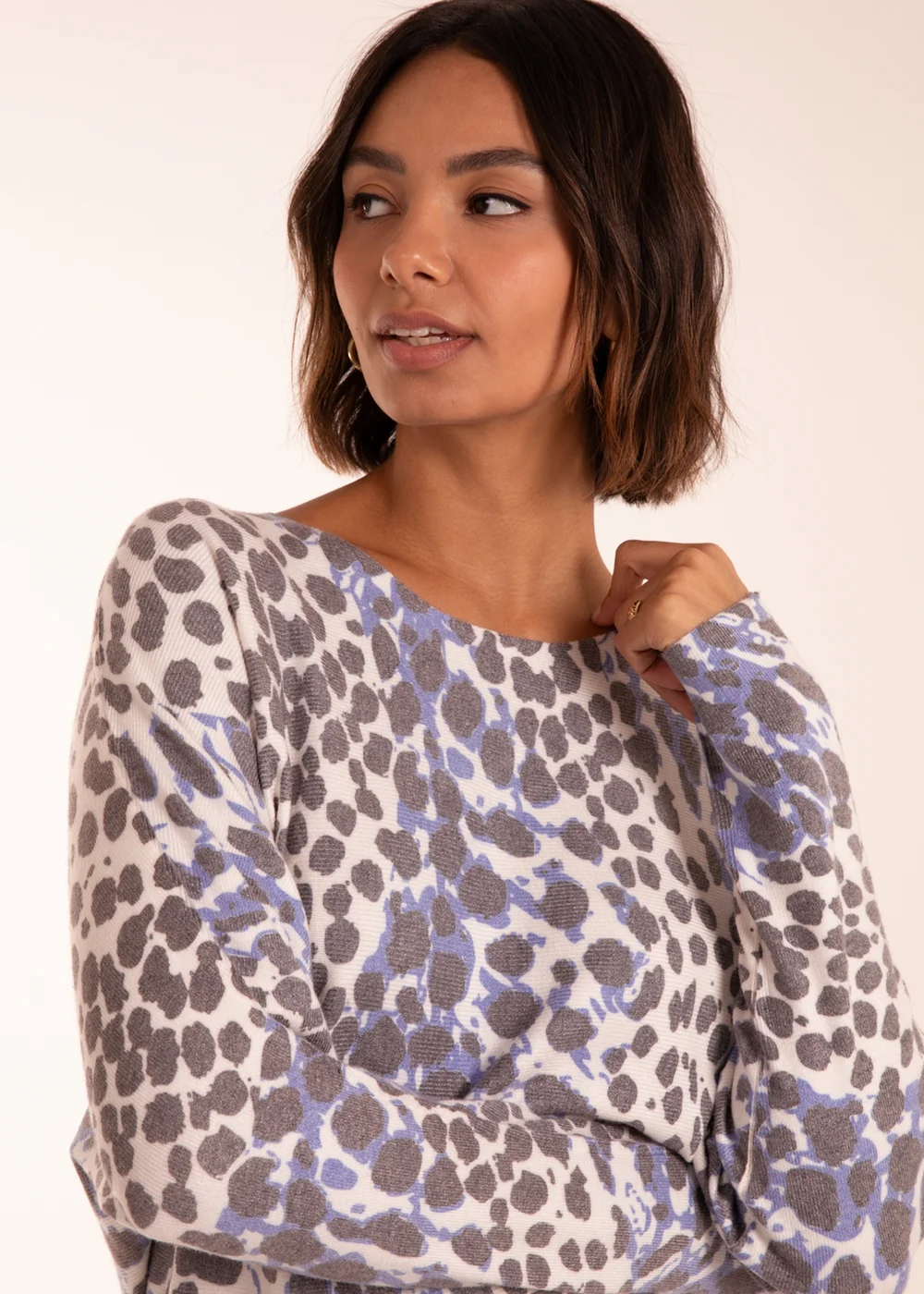 Blue Vanilla Blue Leopard Soft Jumper - S/M Image 2