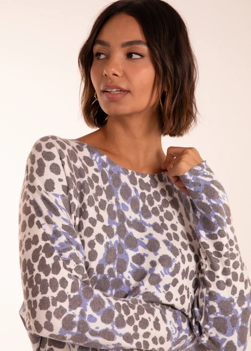 Blue Vanilla Blue Leopard Soft Jumper - S/M Image 2
