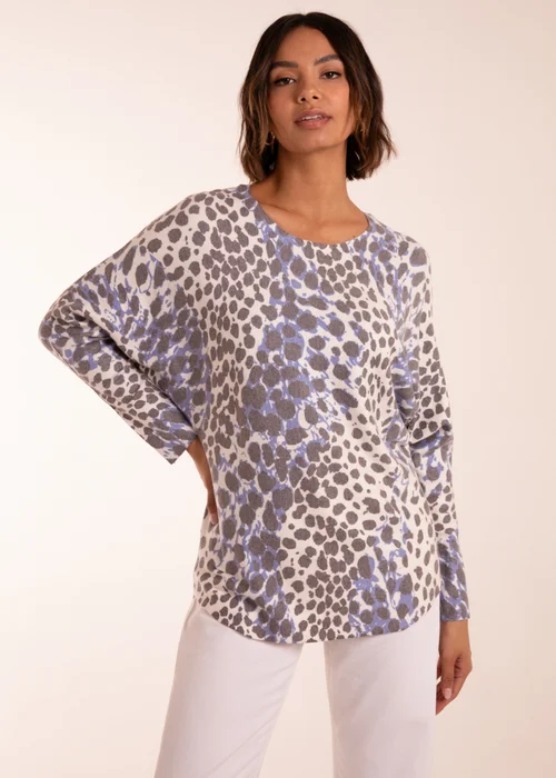 Blue Vanilla Blue Leopard Soft Jumper - S/M Image 1