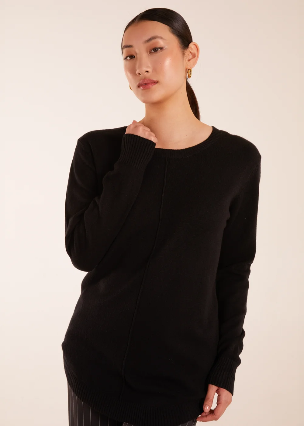 Blue Vanilla Black Middle Seam Detail Jumper - S/M Image 1