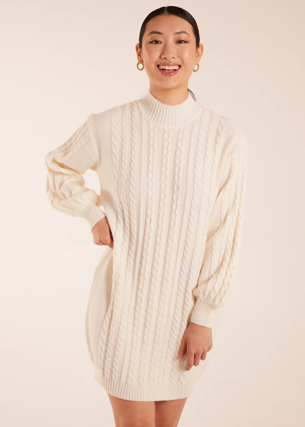 Blue Vanilla Ivory Cable Knit Dress - M | Matalan Blue Vanilla Ivory Cable Knit Dress - M | Matalan