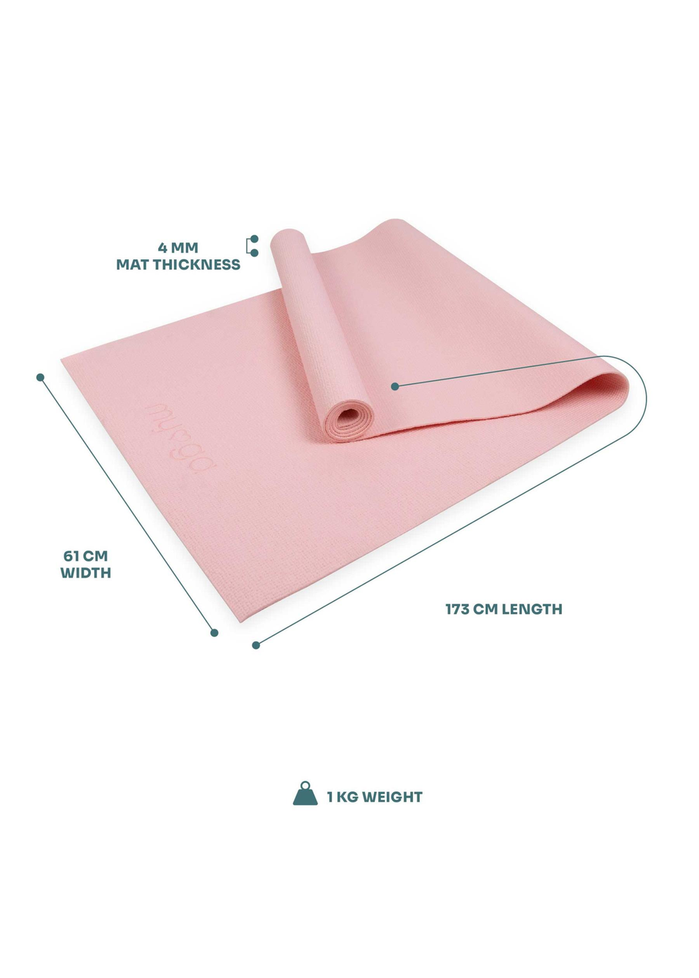 Myga Pink Yoga Mat - No Size Image 4