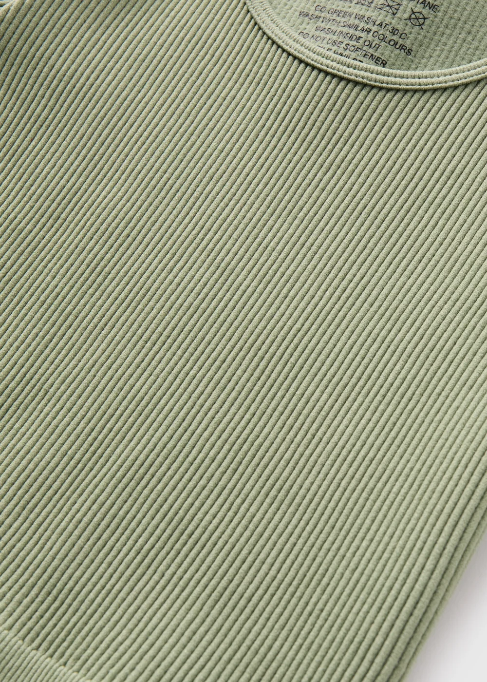 Girls Khaki Seamless Ribbed T-Shirt (7-15yrs) - Small Image 2