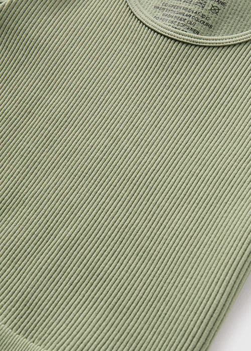 Girls Khaki Seamless Ribbed T-Shirt (7-15yrs) - Small Image 2