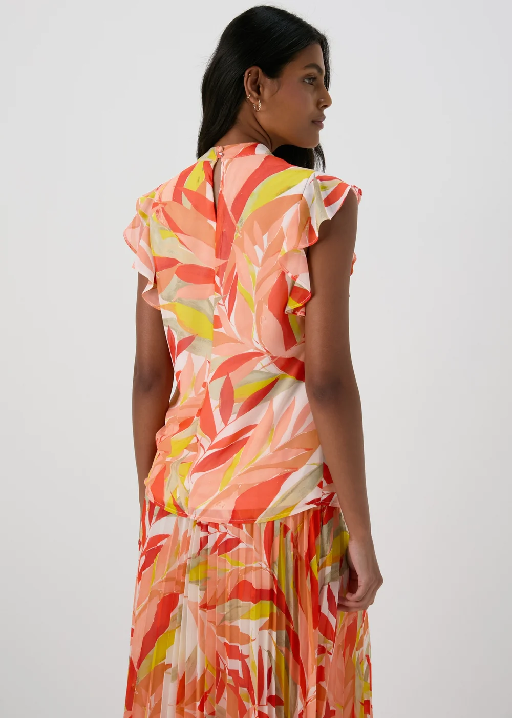 Et Vous Pink Chiffon Floral Blouse Top - 8 Image 2