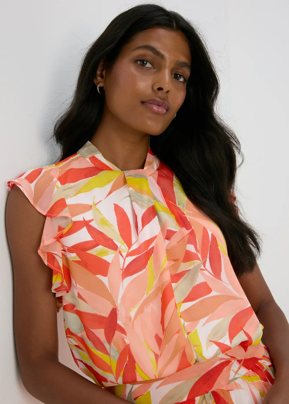 Et Vous Pink Chiffon Floral Blouse Top - 8 Image 3