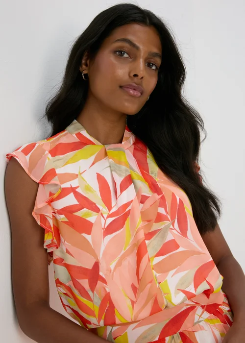 Et Vous Pink Chiffon Floral Blouse Top - 8 Image 3
