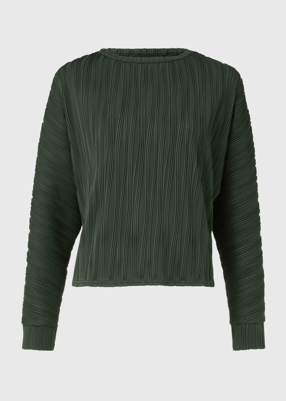 Green Textured Long Sleeve Top - 8 Image 5