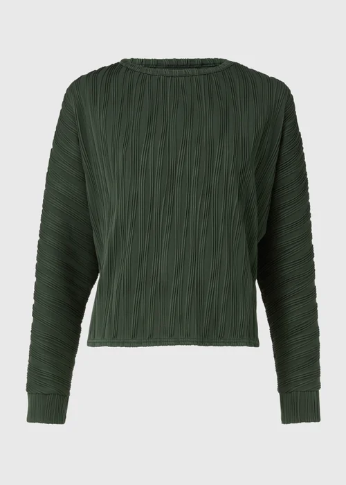 Green Textured Long Sleeve Top - 8 Image 5