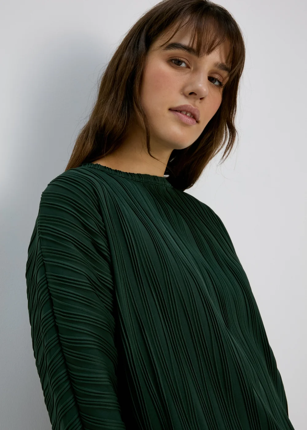 Green Textured Long Sleeve Top - 8 Image 3