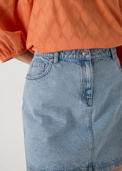 Light Wash Denim Mini Skirt - Size 8 Image 3