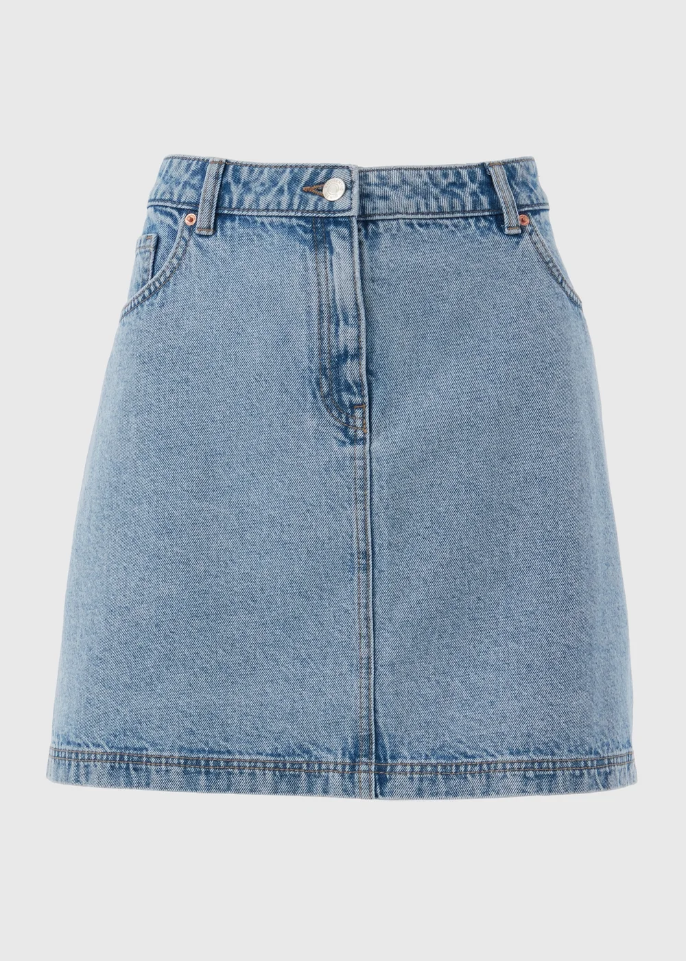 Light Wash Denim Mini Skirt - Size 8 Image 5