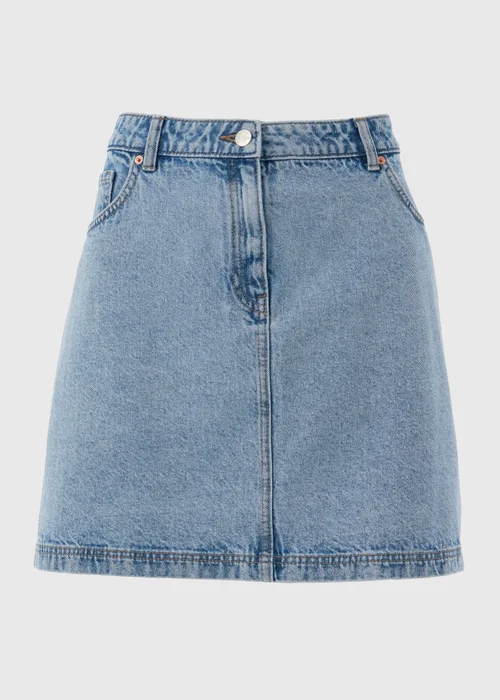 Light Wash Denim Mini Skirt - Size 8 Image 5