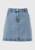 Light Wash Denim Mini Skirt - Size 8 Image 5