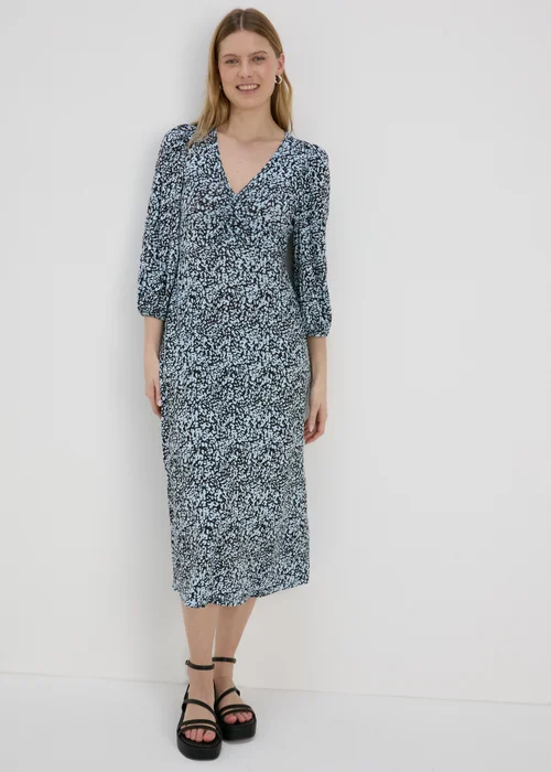 Black Mark Making Ruched Midi Dress - 8 Image 1