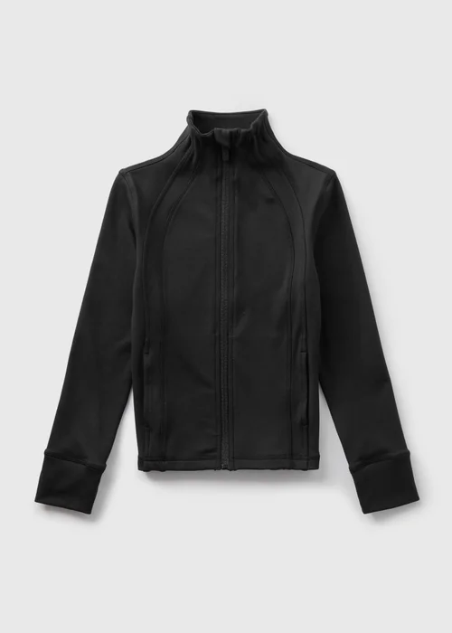 Girls Black Sports Zip Jacket (7-15yrs) - 7 Yrs Image 1