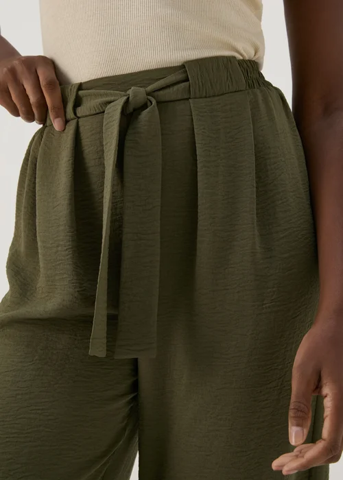 Khaki Tie Waist Trousers - 10 Image 3