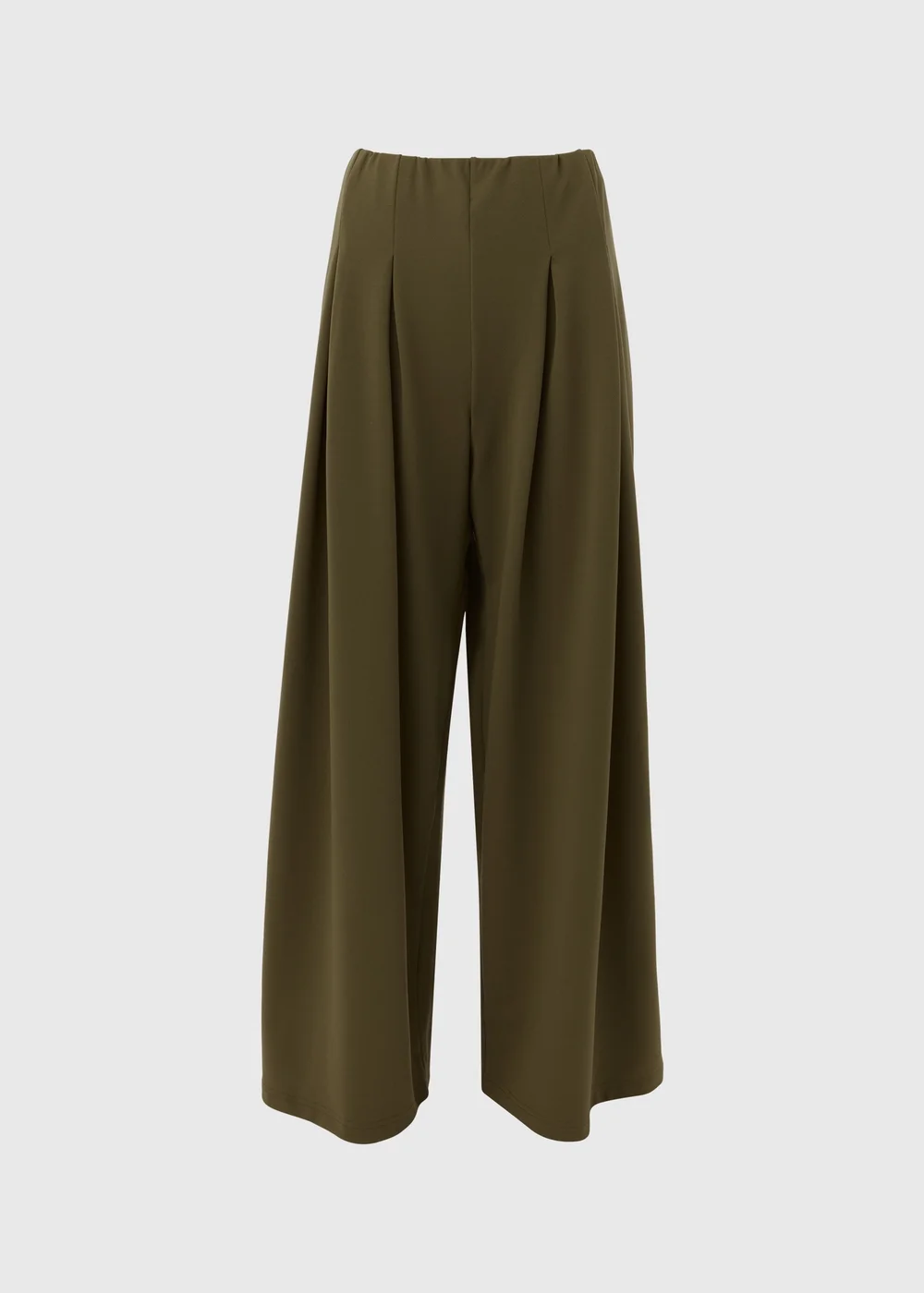 Khaki Pleated Front Jersey Trousers - 8 Image 5