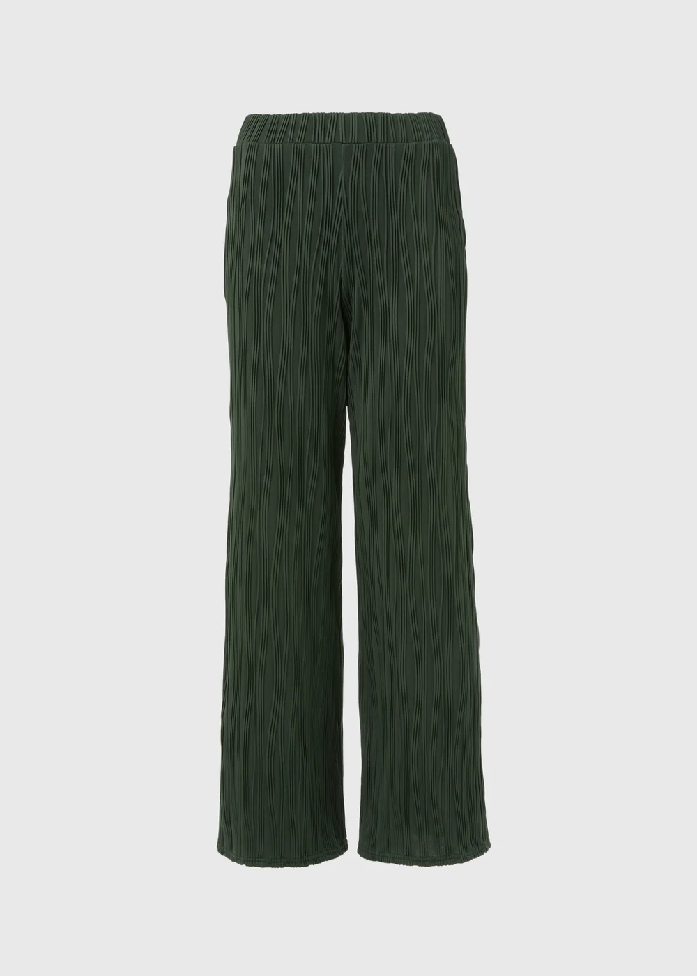 Green Textured Wide Leg Trousers - 8 Image 5