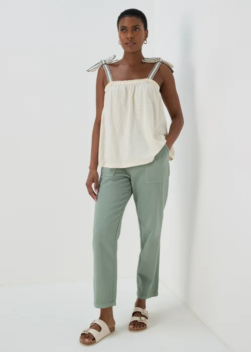 Cream Stitch Strap Vest Top - 8 Image 4