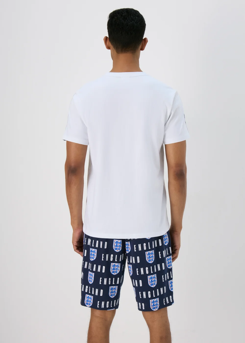 England White Football T-Shirt & Shorts Pyjama Set - Extra small Image 2