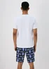 England White Football T-Shirt & Shorts Pyjama Set - Extra small Image 2
