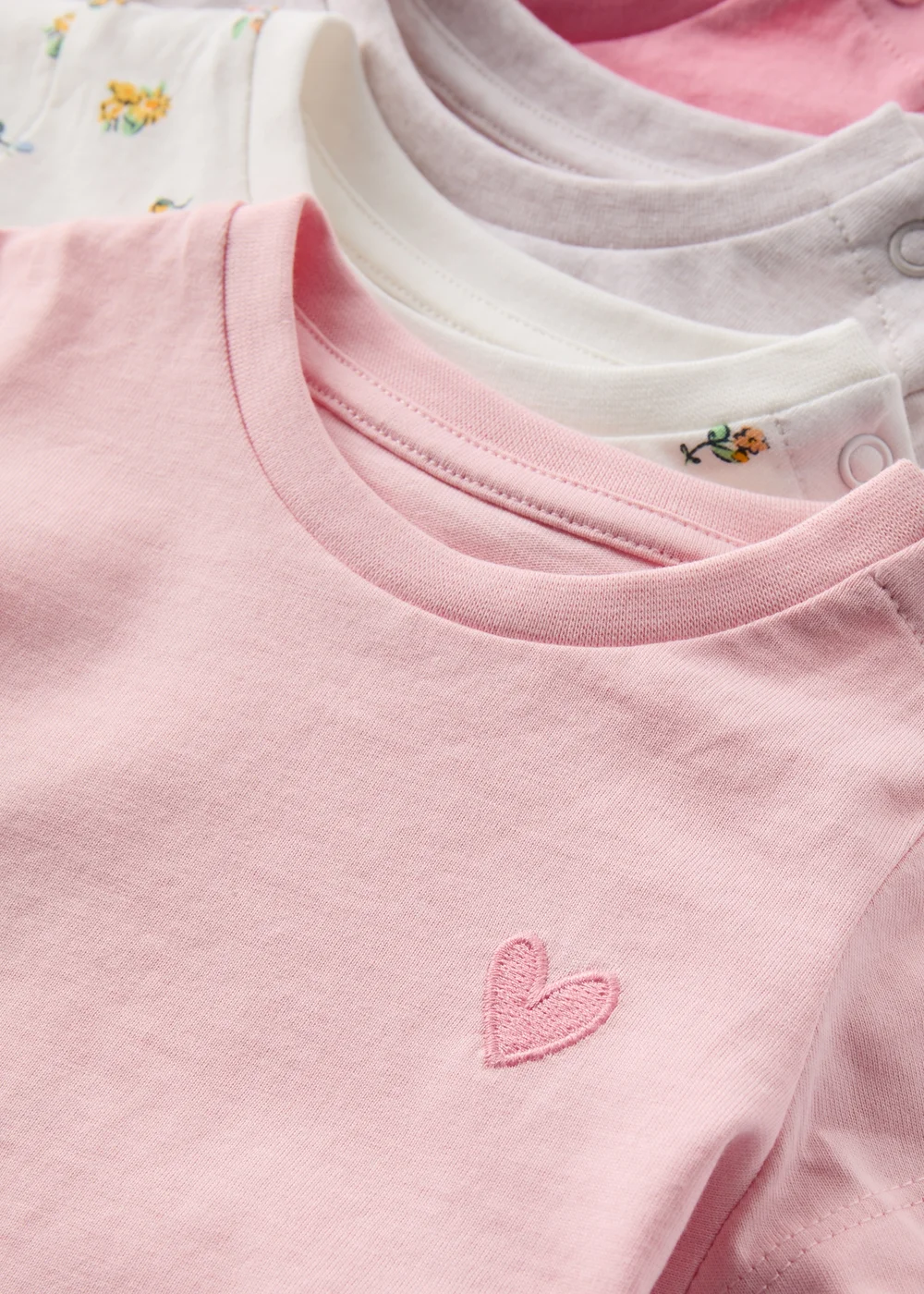 Baby 5 Pack Pink Floral T-Shirts (Newborn-23mths) - 0-3 months Image 2
