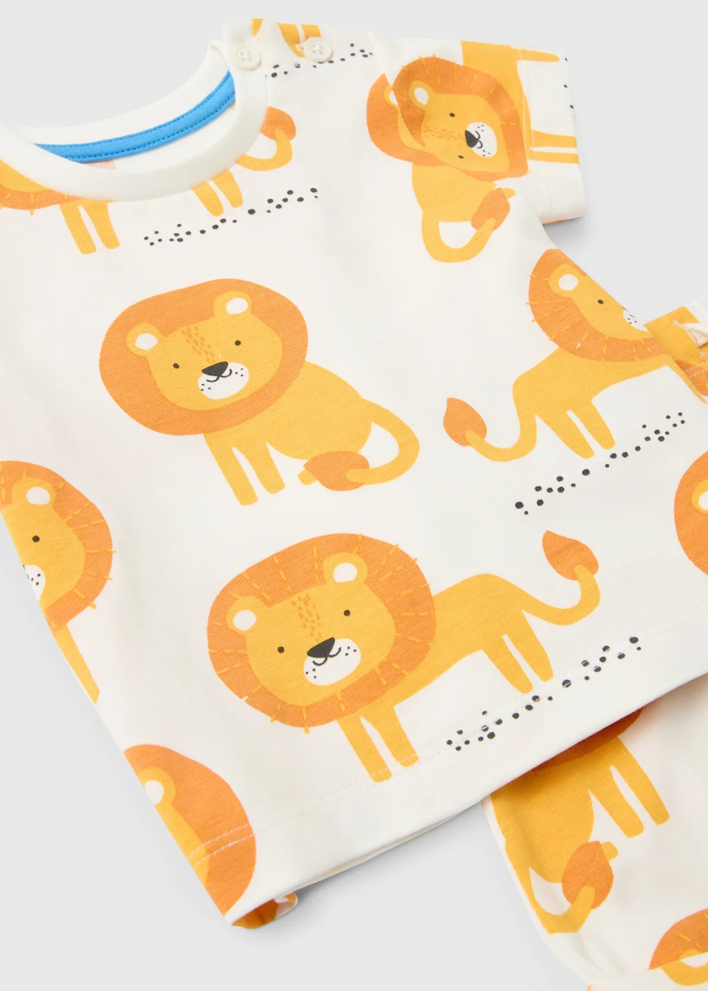 Baby Ecru Lion Print Top and Short Sets (Newborn-23mths) - 0-3 months Image 2