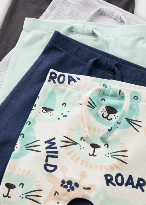 Baby 5 Pack Multicolour Roar Leggings (Newborn-23mths) - 9-12 months Image 2