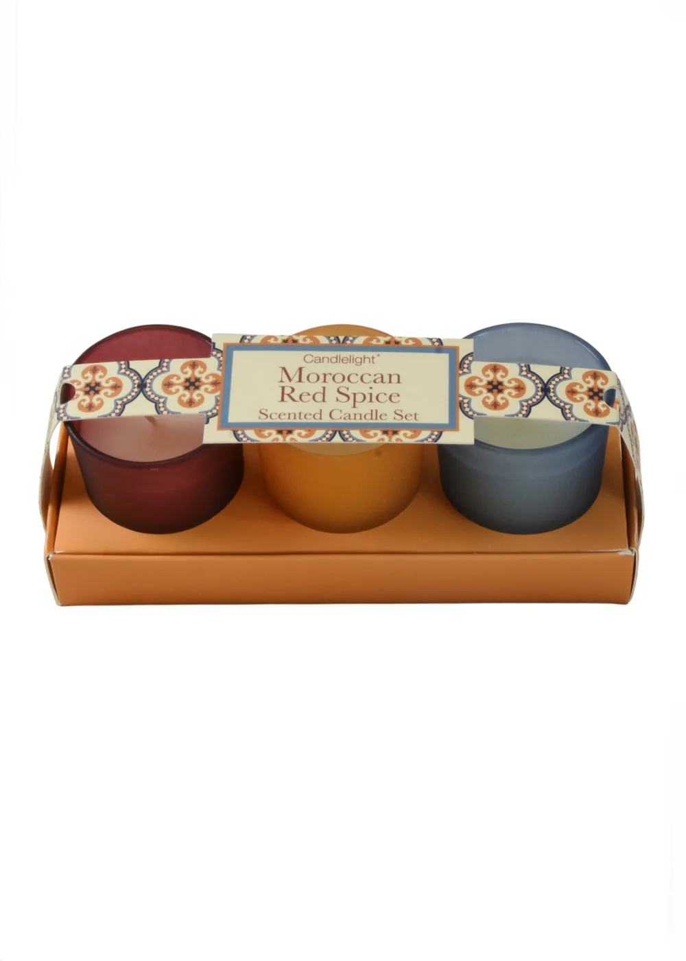 Candlelight 3 Pack Moroccan Red Spice Scented Candle Set Image 1