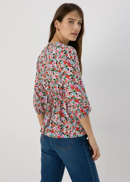 Multicolour Floral Print Empire Seam Top - 8 Image 2