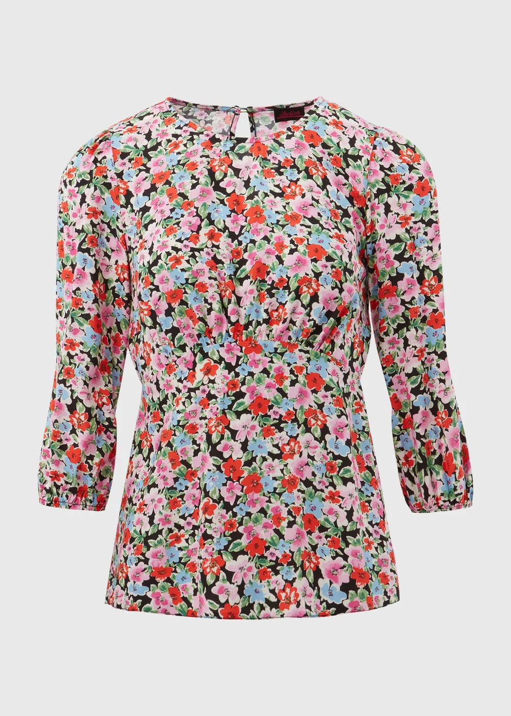 Multicolour Floral Print Empire Seam Top - 8 Image 5